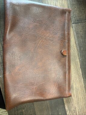 Classic Brown Leather Laptop Sleeve - Sleek Professional Carry
